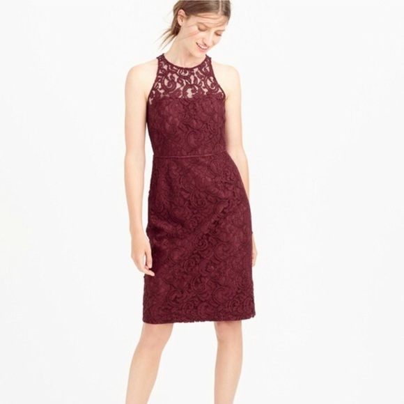 j crew burgundy dress